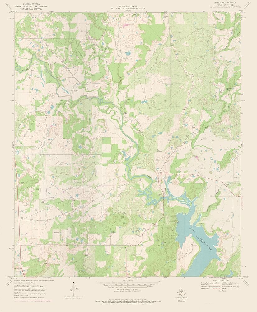 Byrds Texas Quad - USGS 1969 art print by USGS for $63.95 CAD