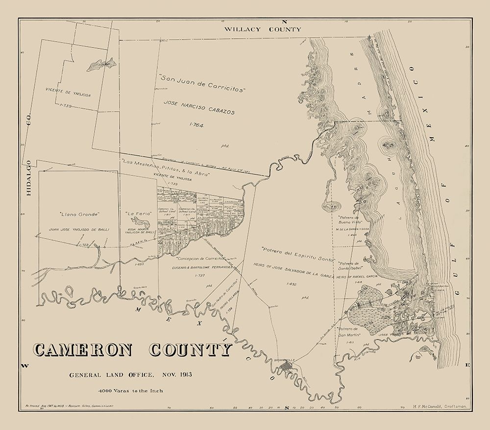 Cameron County Texas - Giles 1913  art print by Giles for $57.95 CAD