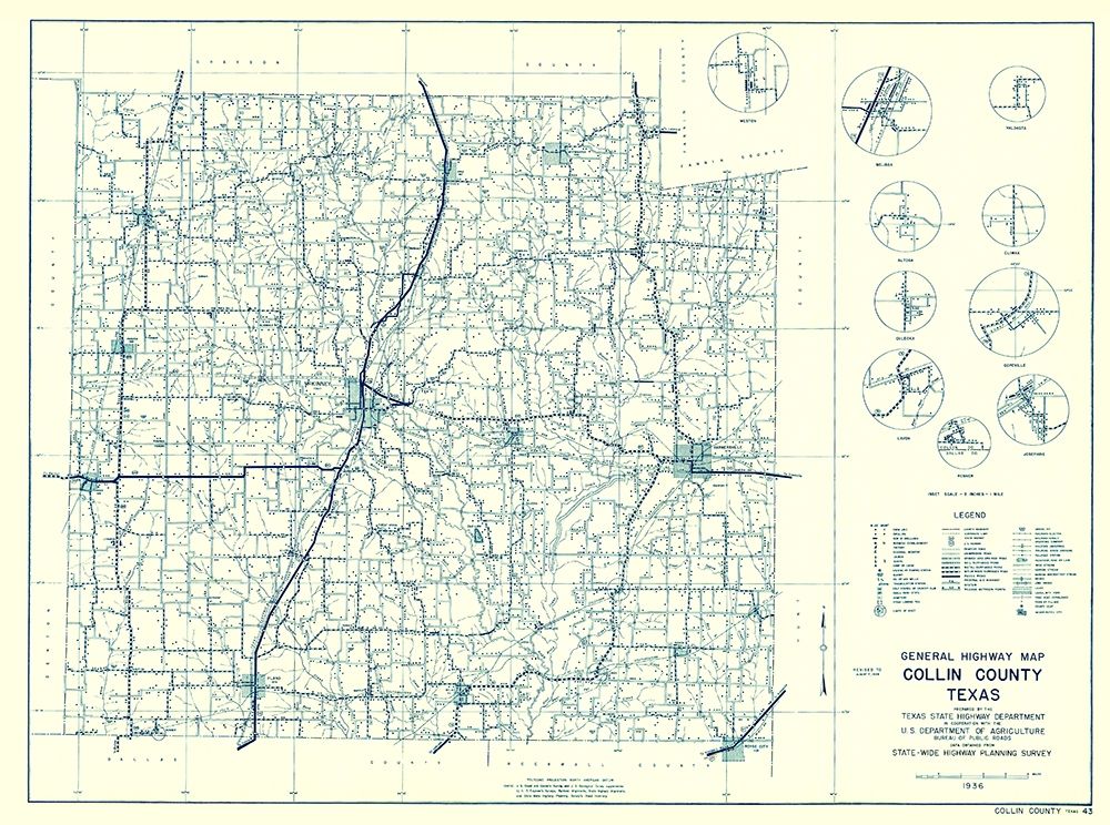 Collin Texas Highway - Highway Dept 1936 art print by Highway Dept for $57.95 CAD