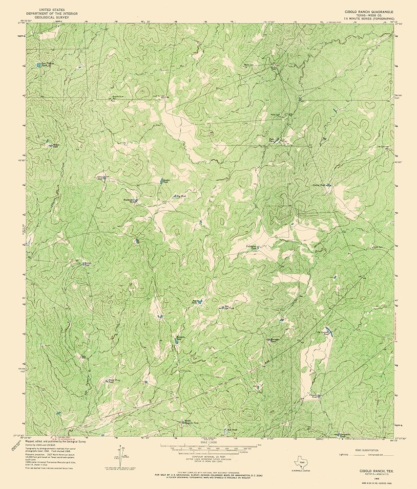 Cibolo Ranch Texas Quad - USGS 1965 art print by USGS for $57.95 CAD