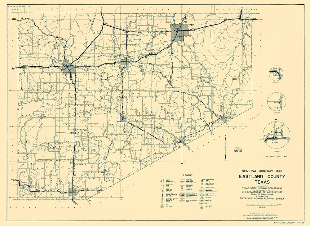 Eastland Texas Highway - Highway Dept 1936 art print by Highway Dept for $57.95 CAD