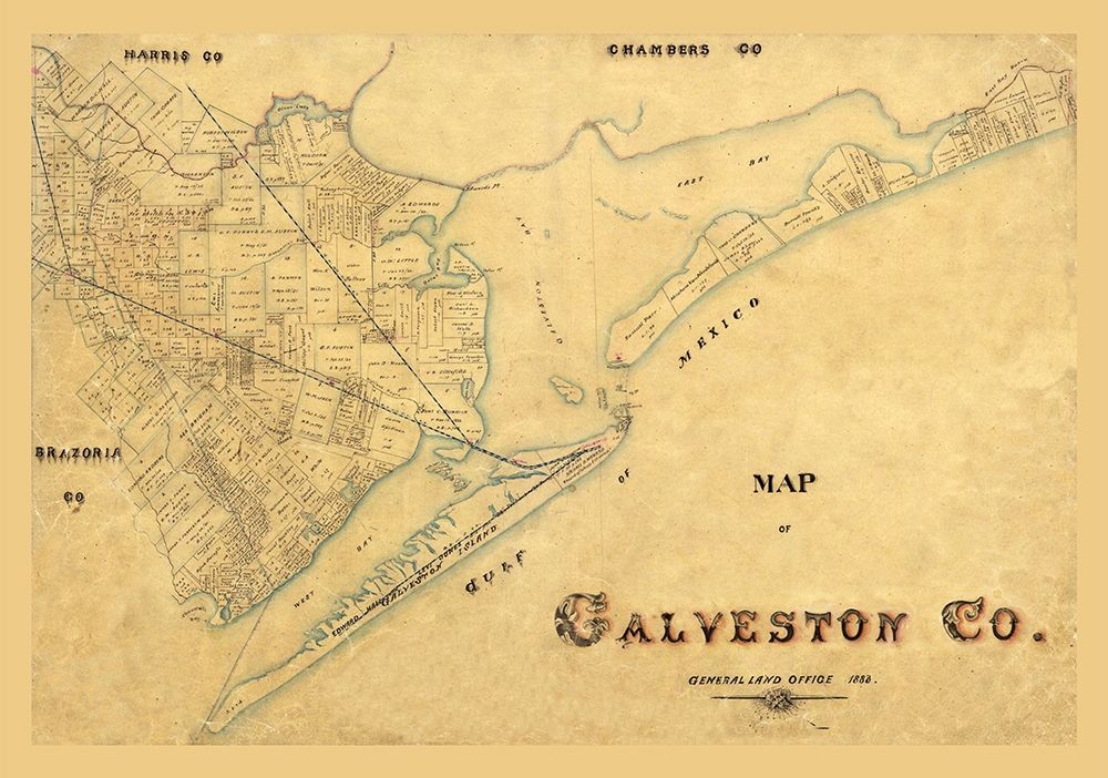 Galveston County Texas - 1897 art print by Unknown for $57.95 CAD