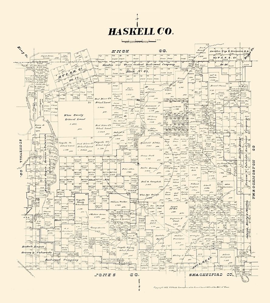 Haskell County Texas - Walsh 1879 art print by Walsh for $57.95 CAD