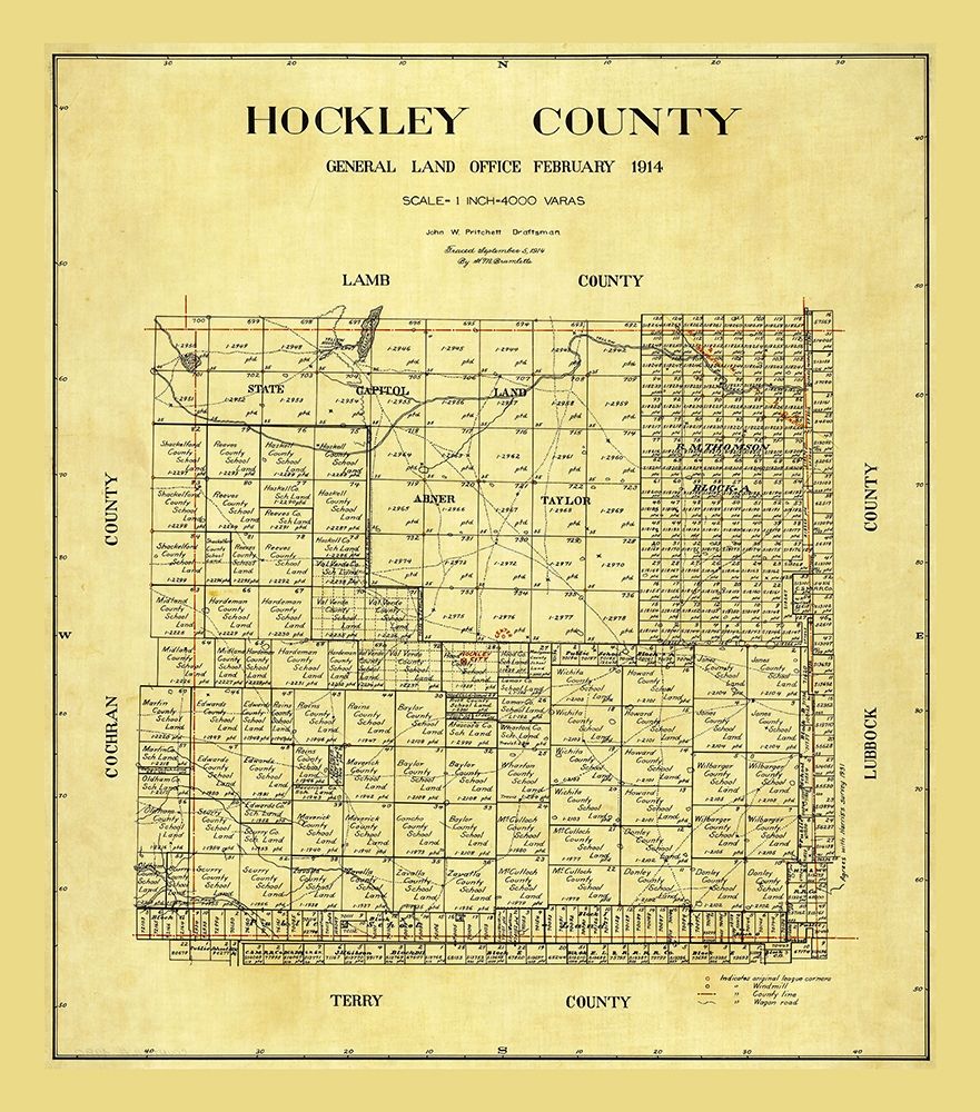 Hockley County Texas - Pritchett 1914 art print by Pritchett for $57.95 CAD
