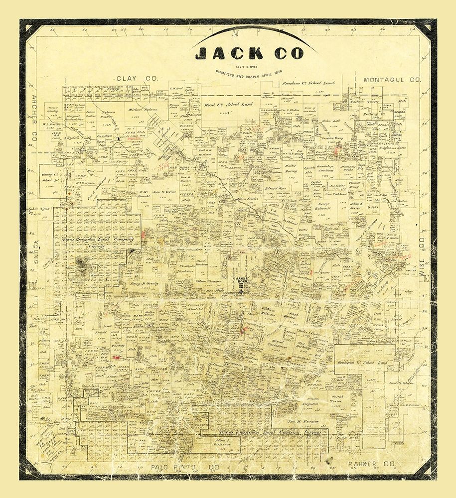 Jack County Texas - Wise 1878 art print by Wise for $57.95 CAD
