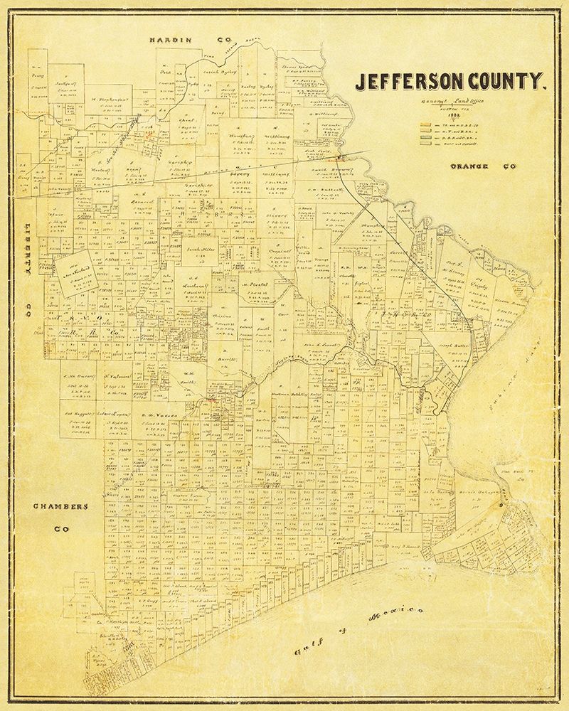Jefferson Texas Landowner - Land Office 1882 art print by Land Office for $57.95 CAD