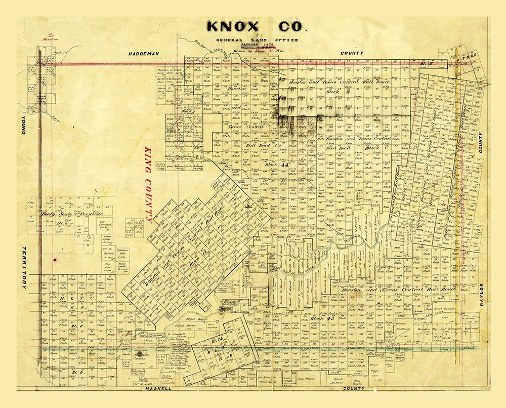 Knox County Texas - Wise 1875  art print by Wise for $57.95 CAD