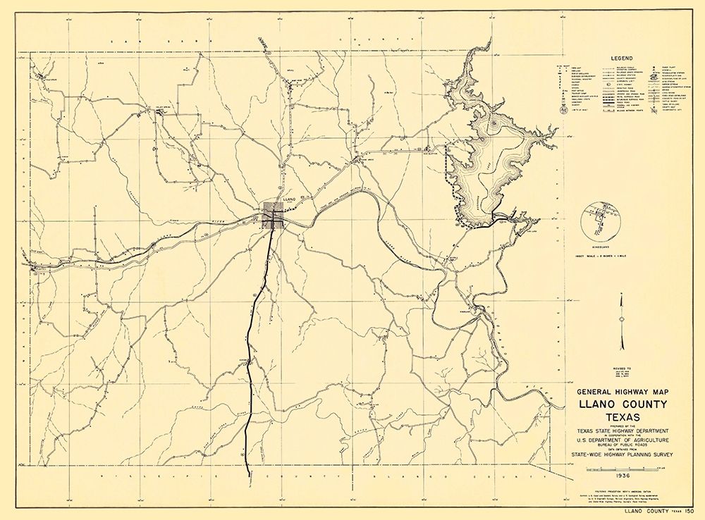 Llano Texas - Highway Dept 1936 art print by Highway Dept for $57.95 CAD