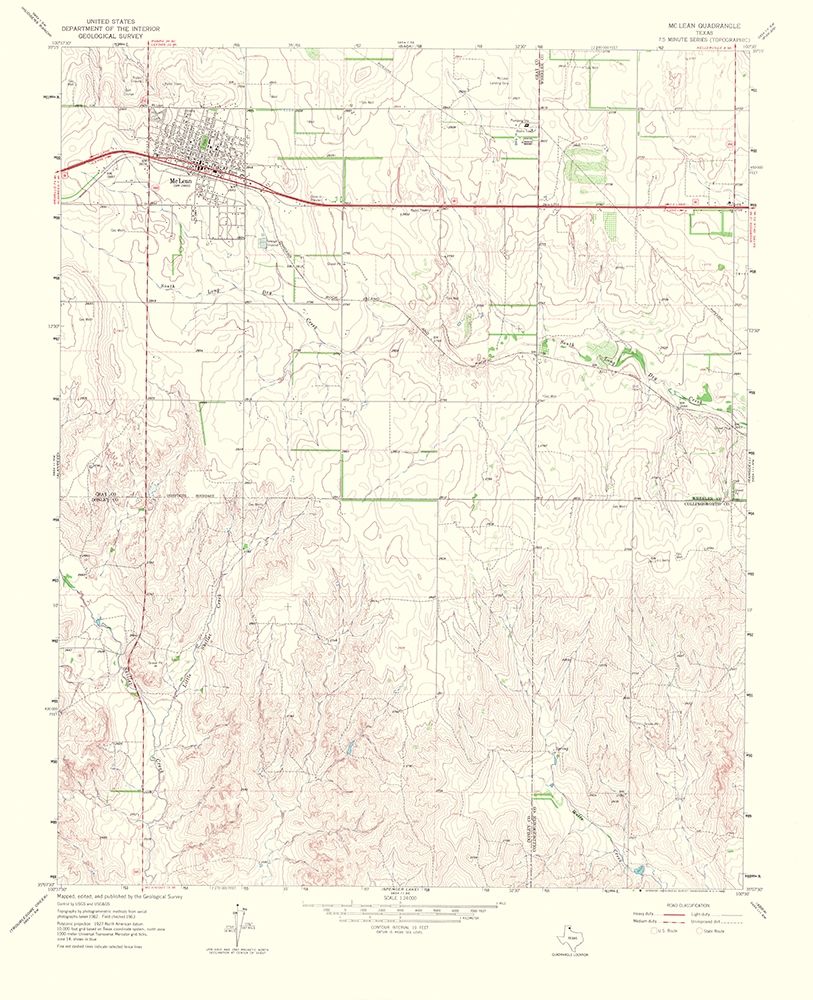 Mcclean Texas Quad - USGS 1967 art print by USGS for $57.95 CAD
