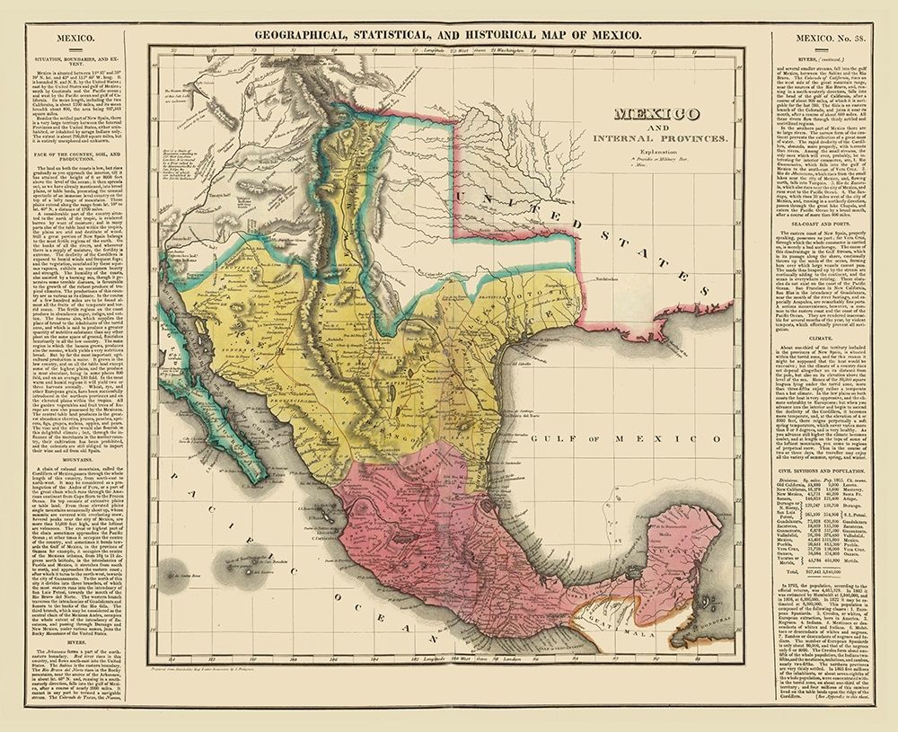 Mexico - Internal Provinces - Texas - Carey 1822 art print by Carey for $57.95 CAD