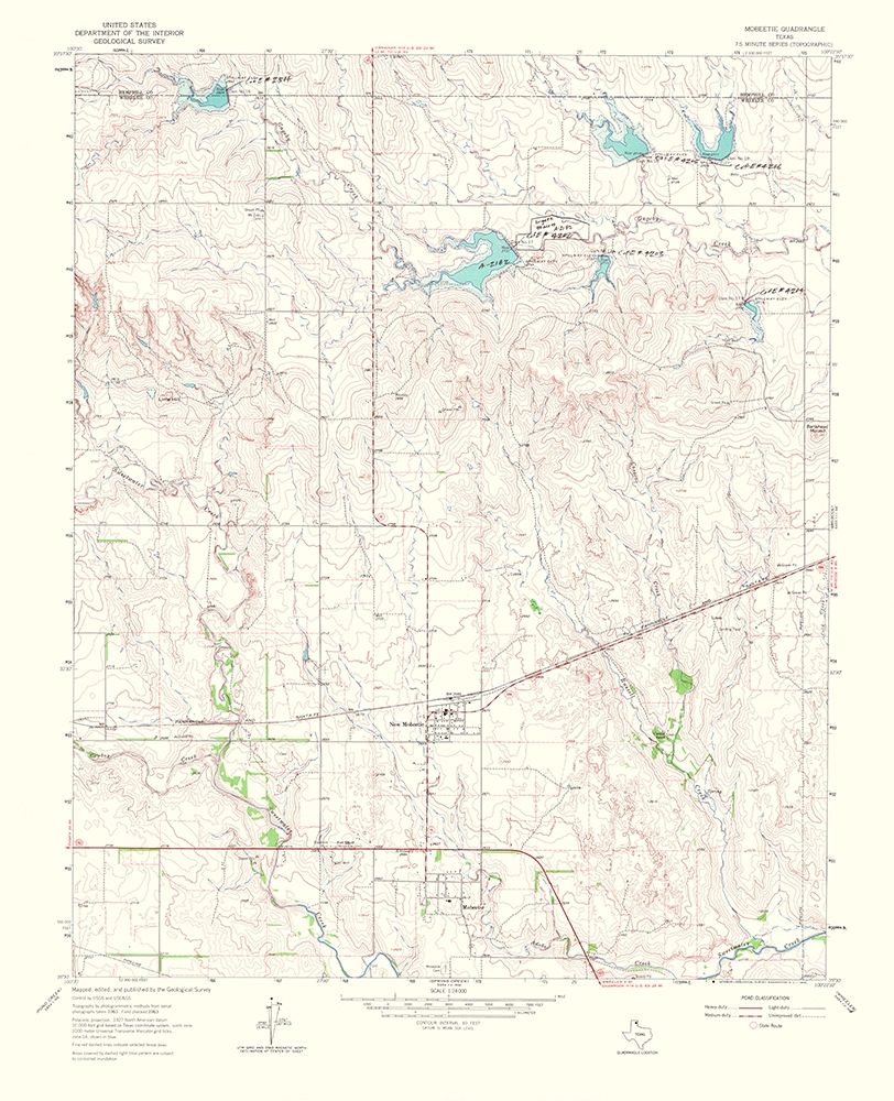 Mobeetie Texas Quad - USGS 1966 art print by USGS for $57.95 CAD