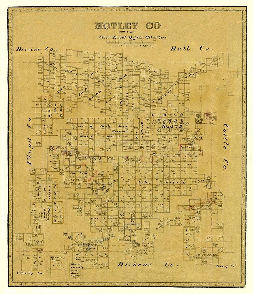 Motley County Texas - Matthews 1879  art print by Matthews for $57.95 CAD