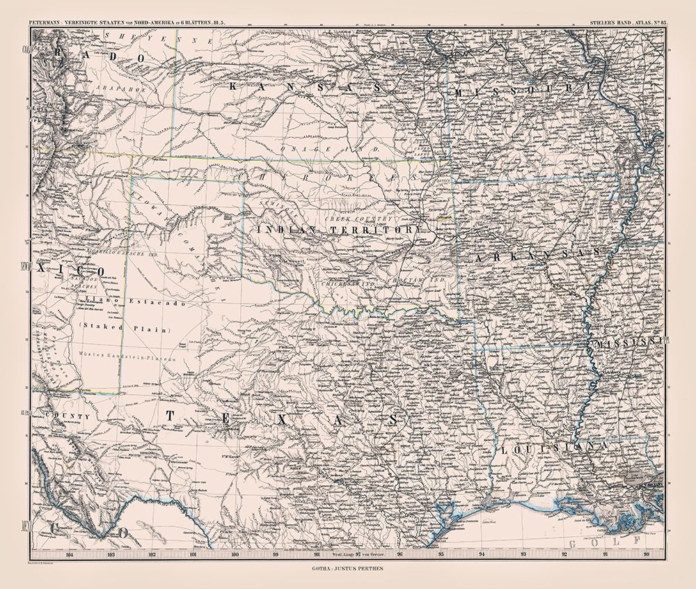 North Texas - Perthes 1872 art print by Perthes for $57.95 CAD