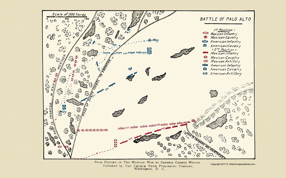 Palo Alto Battle Map 1892 art print by Church News Publishing for $57.95 CAD