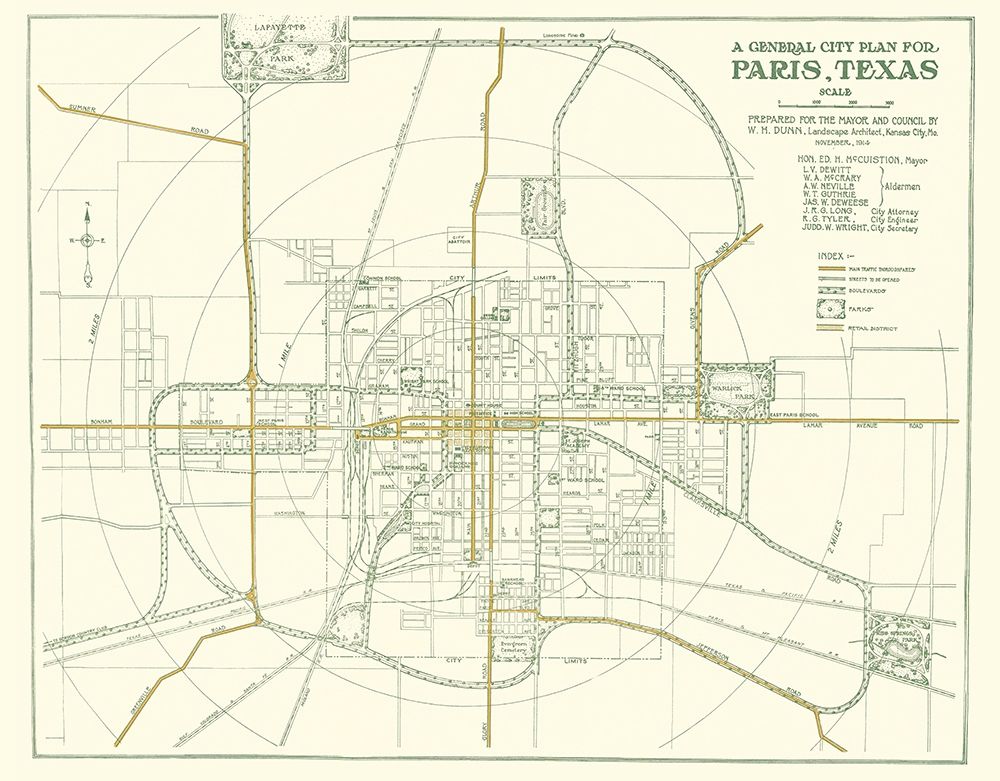 Ft. Worth Texas Plan - Dunn 1914 art print by Dunn for $57.95 CAD