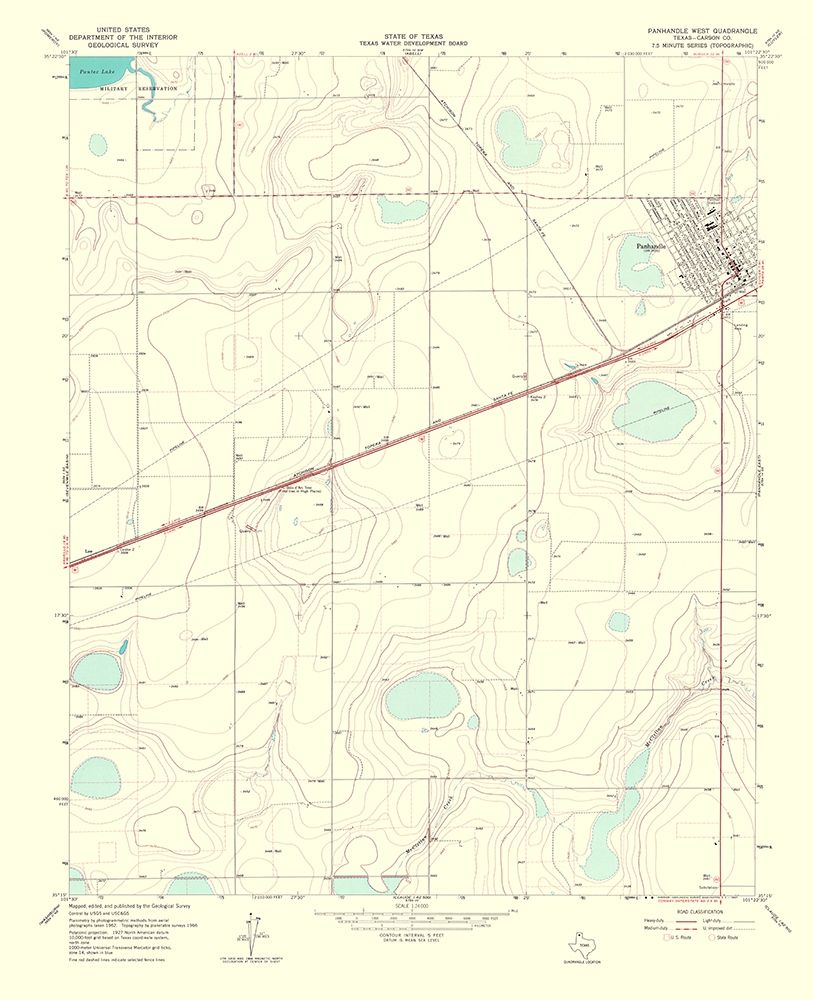 Panhandle West Texas Quad - USGS 1967 art print by USGS for $57.95 CAD