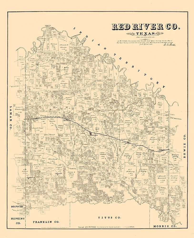 Red River County - Walsh 1879  art print by Walsh for $57.95 CAD