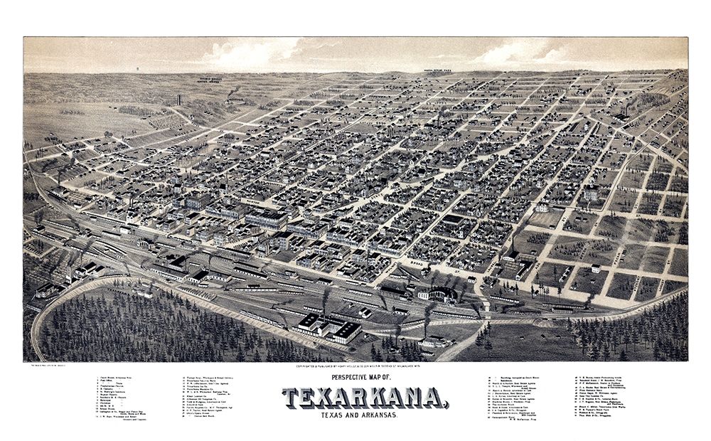 Texarkana Texas - Wellge 1888  art print by Wellge for $57.95 CAD