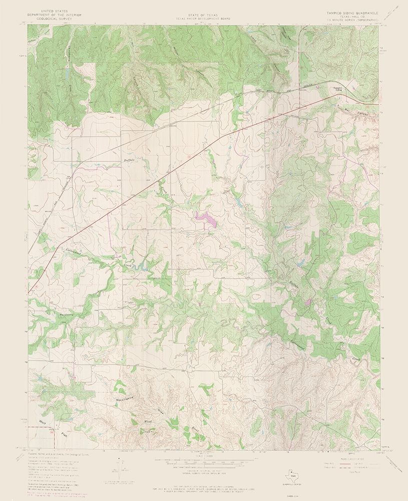 Tampico Siding Texas Quad - USGS 1967 art print by USGS for $57.95 CAD