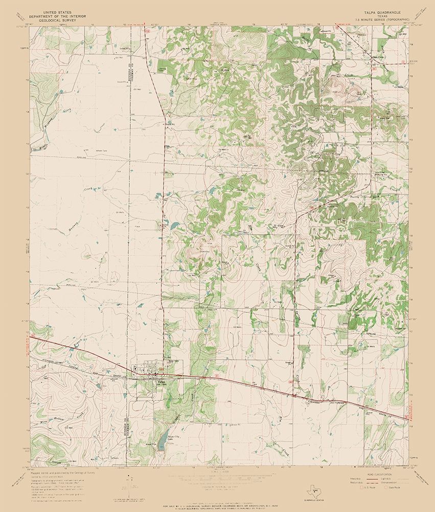 Talpa Texas Quad - USGS 1967 art print by USGS for $57.95 CAD