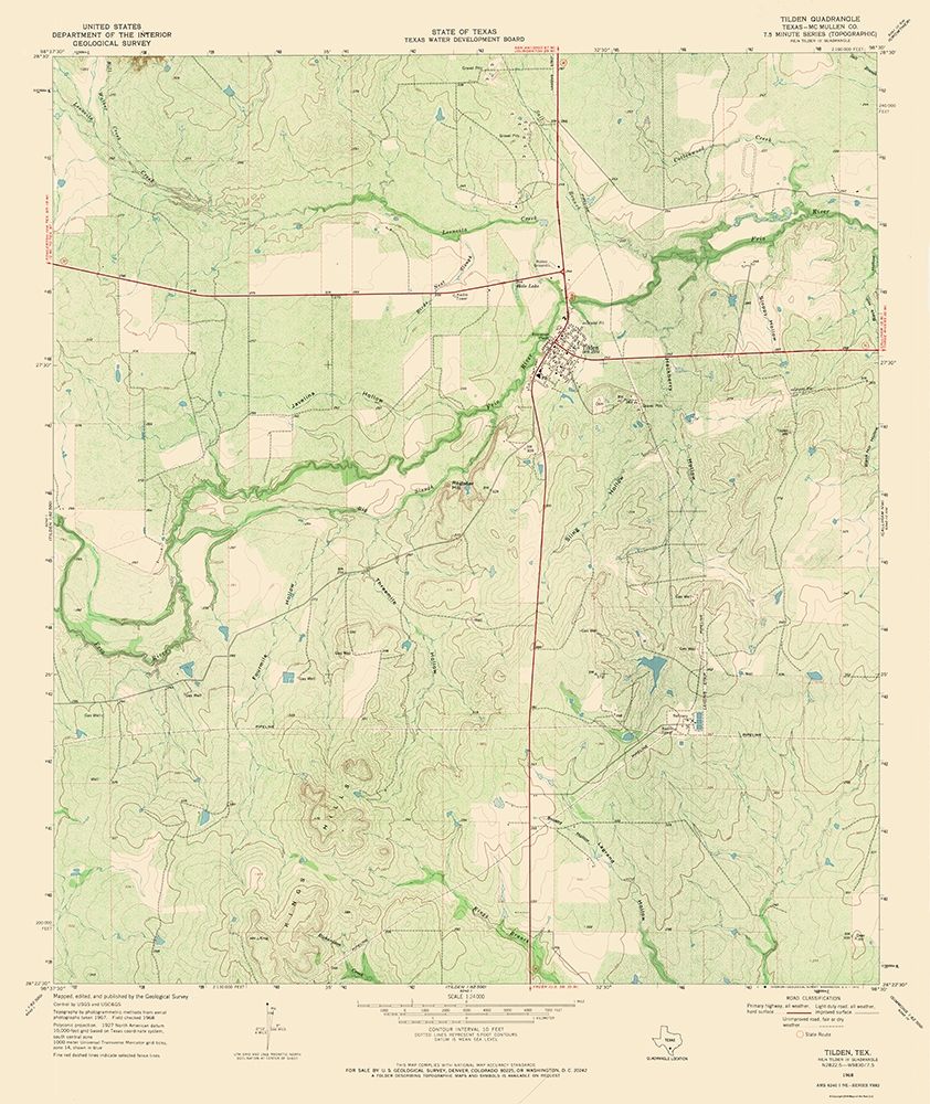 Tilden Texas Quad - USGS 1968 art print by USGS for $57.95 CAD