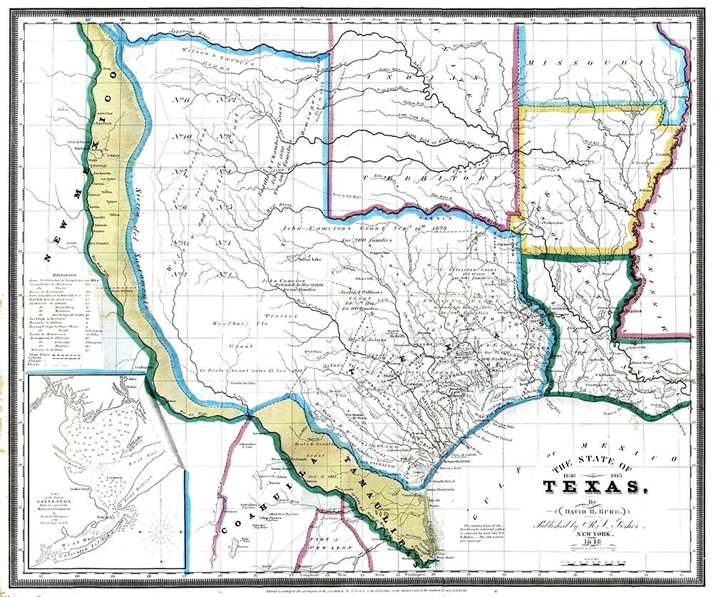 Texas - David Burr 1845 art print by David Burr for $57.95 CAD