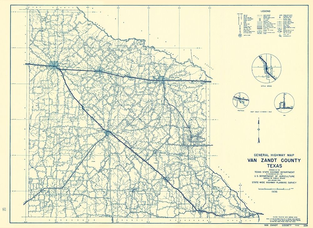 Van Zandt Texas - Highway Dept 1936 art print by Highway Dept for $57.95 CAD