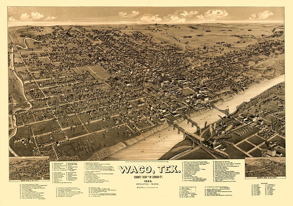 Waco Texas - Beck 1886  art print by Beck for $57.95 CAD