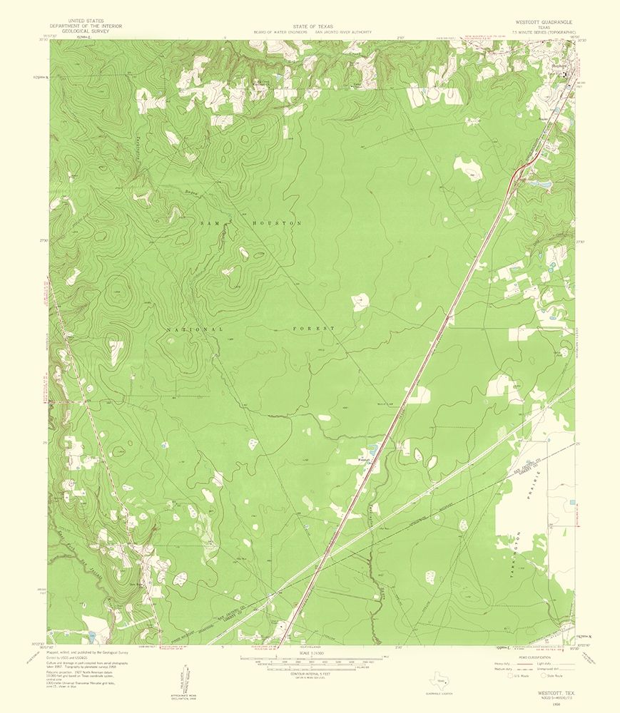Westcott Texas Quad - USGS 1959 art print by USGS for $57.95 CAD