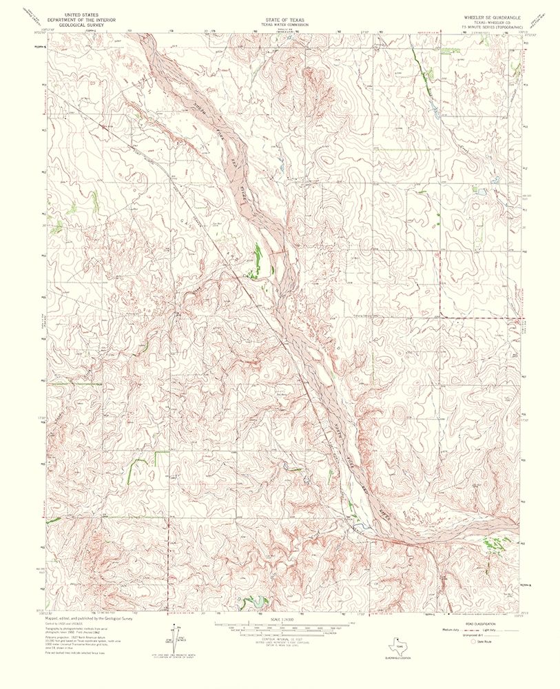 Wheeler Southeast Texas Quad - USGS 1965 art print by USGS for $57.95 CAD