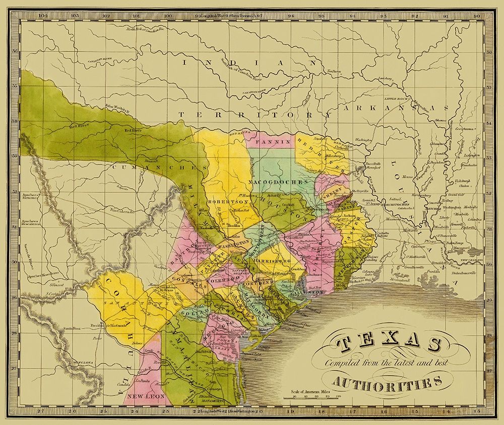 Texas - Greenleaf 1840 art print by Greenleaf for $57.95 CAD