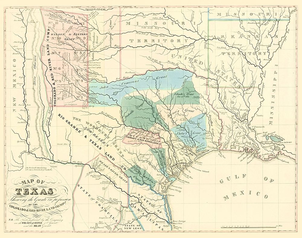 Texas Grants by Colorado and Red River Land Co art print by Land Co for $57.95 CAD