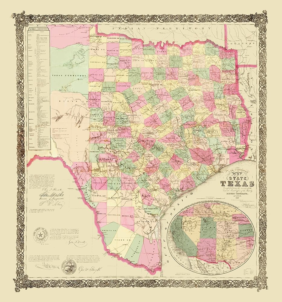 Texas - USGLO 1867 art print by USGLO for $57.95 CAD