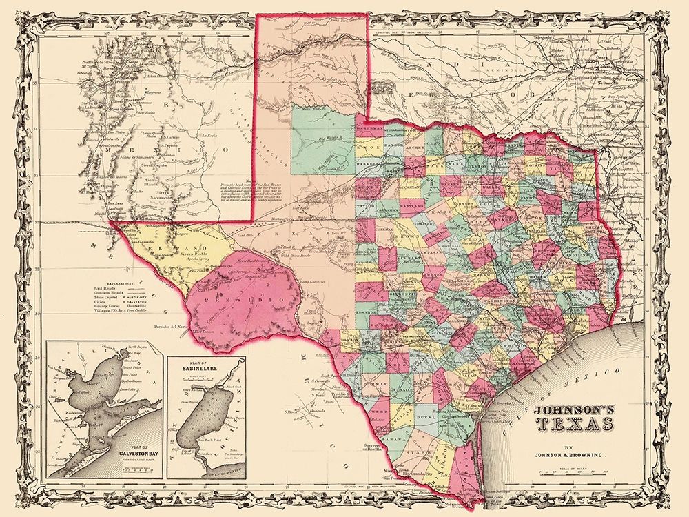 Texas - Johnson 1860 art print by Johnson for $57.95 CAD