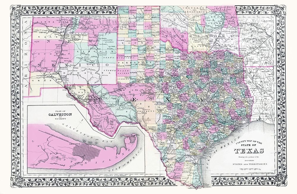 Texas, New Mexico and Indian Territory art print by Gamble for $57.95 CAD