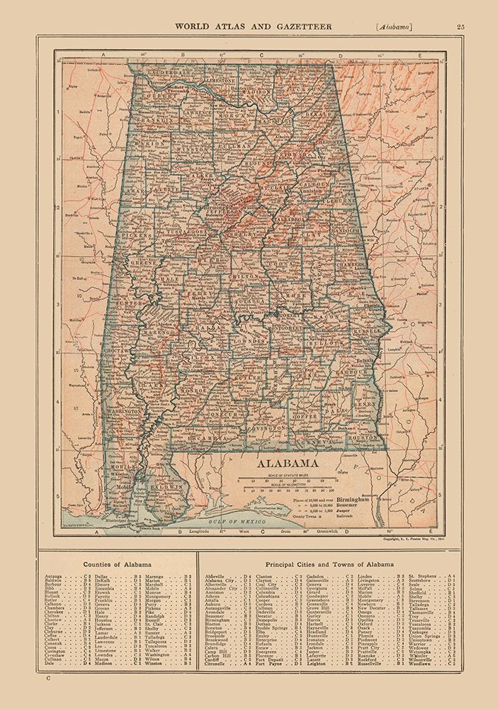 Alabama - Reynold 1921 art print by Reynold for $57.95 CAD