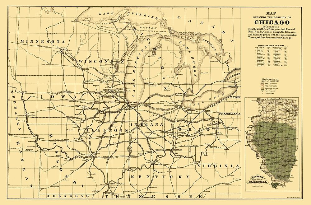 Chicago Railroads - Mendel 1850 art print by Mendel for $57.95 CAD