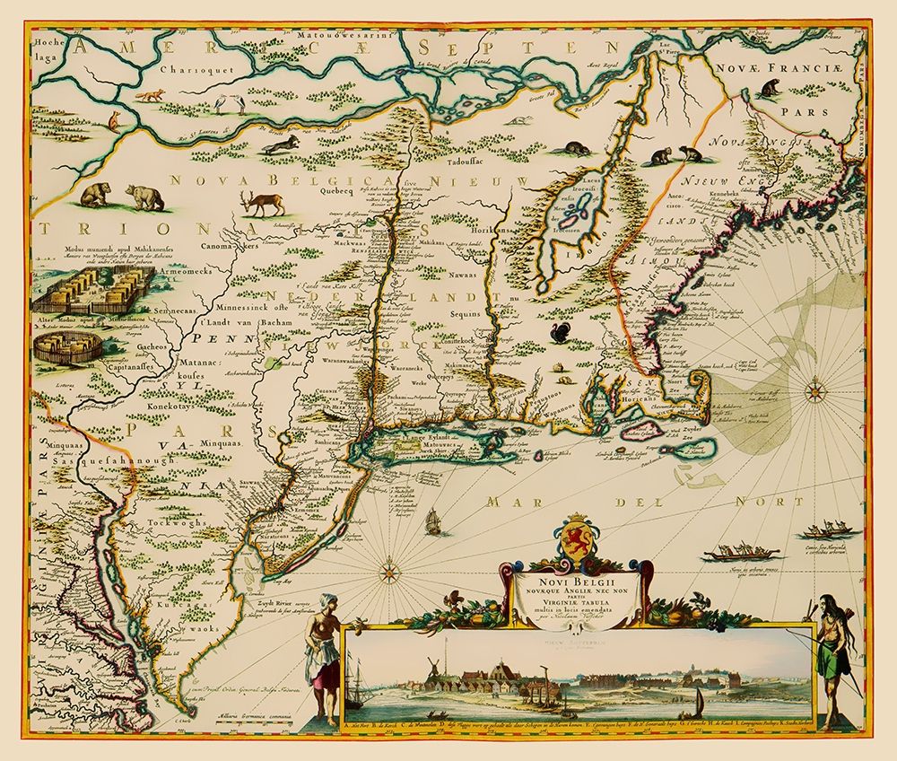 US East Coast, Chesapeake Bay to Maine 1685 art print by Danckerts for $57.95 CAD