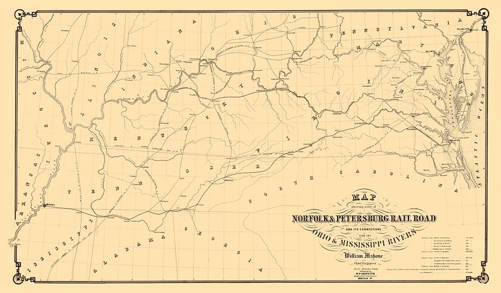 Norfolk and Petersburg Railroad - Griffith 1858 art print by Griffith for $57.95 CAD