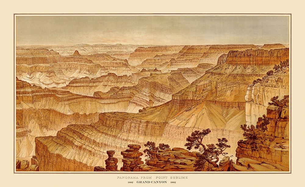 Grand Canyon, Point Sublime Arizona - Bien 1882 art print by Bien for $57.95 CAD