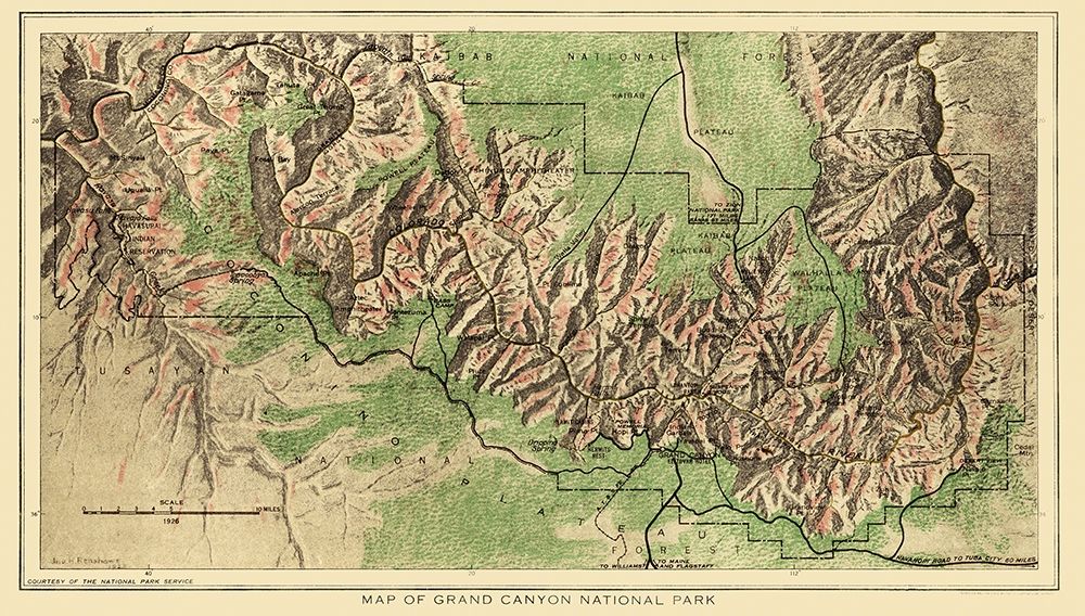 Grand Canyon National Park - USGS 1926 art print by USGS for $57.95 CAD