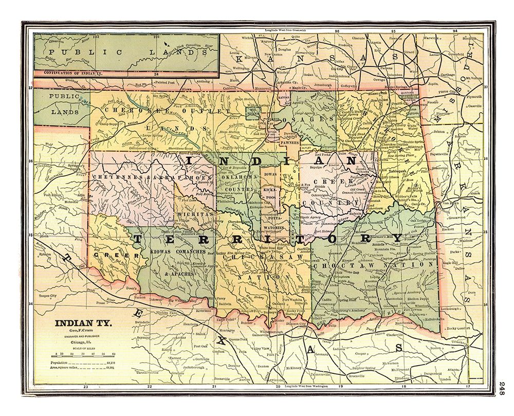 Indian Territory - Johnson 1888 art print by Johnson for $57.95 CAD