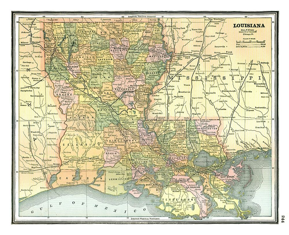 Louisiana - Johnson 1888 art print by Johnson for $57.95 CAD