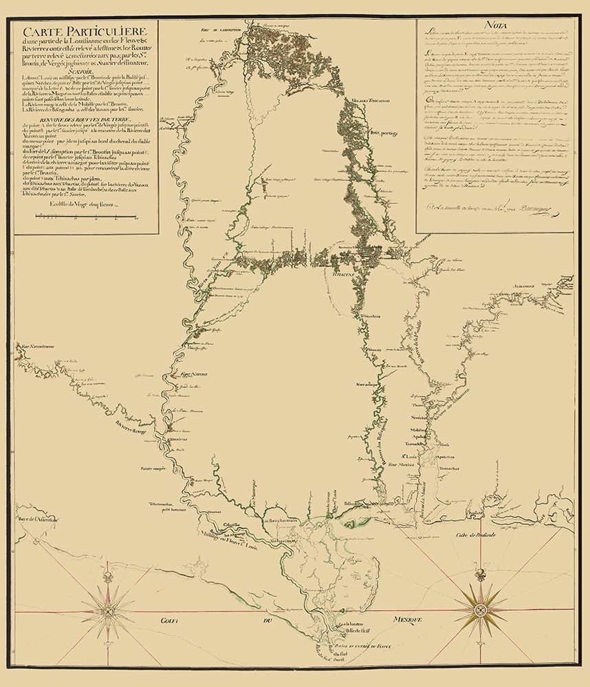 Mississippi to Ft Assumption and Florida 1743 art print by Demarigny for $57.95 CAD