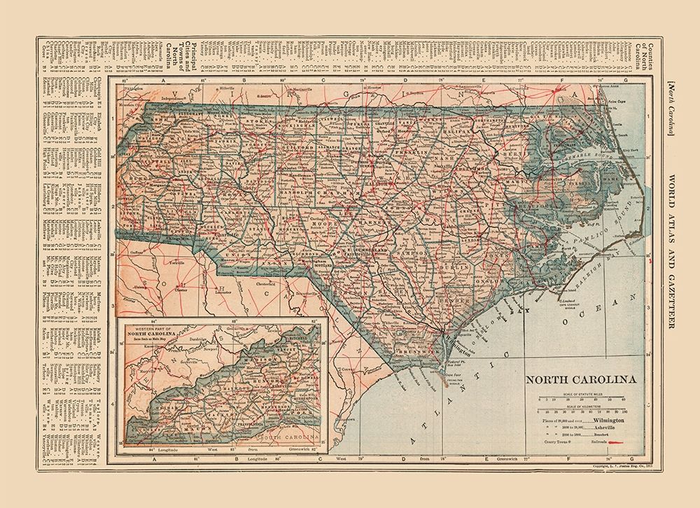 North Carolina - Reynold 1921 art print by Reynold for $57.95 CAD