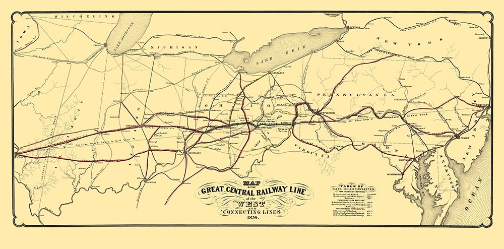 Great Central Railway Line of the West 1854 art print by Schuchman for $57.95 CAD