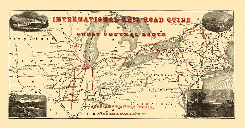 International Rail Guide, Great Central Route 1855 art print by Tunis for $57.95 CAD