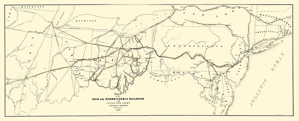 Ohio and Pennsylvania Railroad - Schuchman 1850 art print by Schuchman for $57.95 CAD