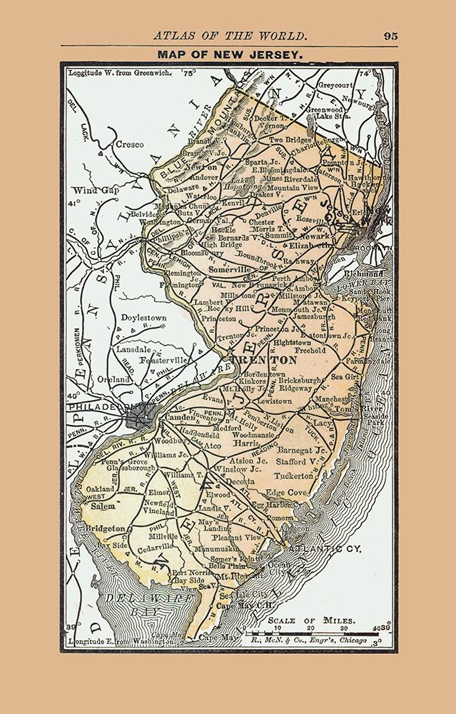 New Jersey - Alden 1886 art print by Alden for $57.95 CAD