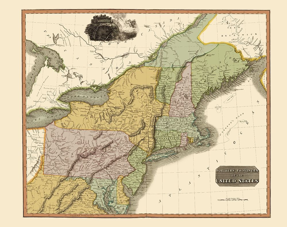 Northeastern United States - Thomson 1817 art print by Thomson for $57.95 CAD